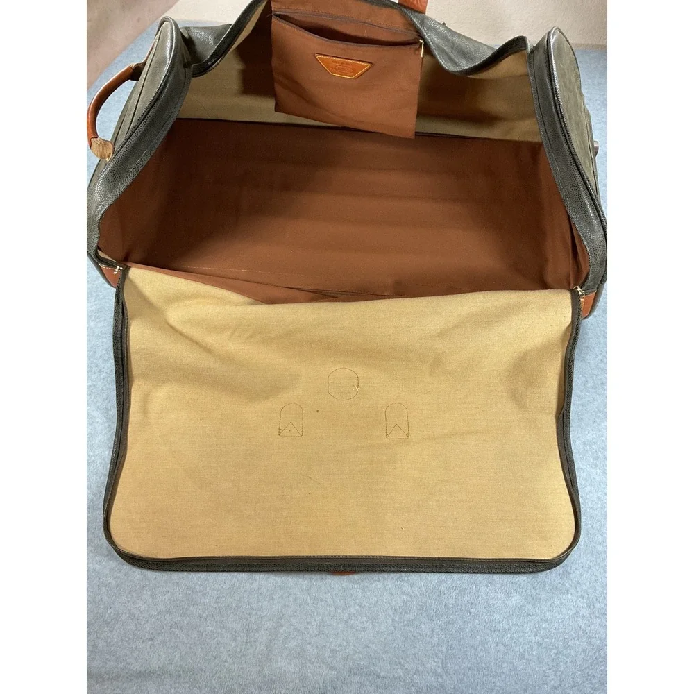 Brics Life Rolling Duffel Bag Brown Leather Trim Italy Travel Luggage